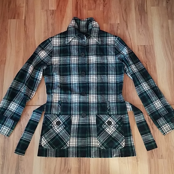 Vintage 70s Jr Pendleton Belted Plaid Jacket - Picture 2 of 11